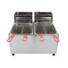 STAINLESS STEEL DOUBLE TANK DEEP FRYER ELECTRIC & GAS OPERATED WITH STAND, 5+5 LITERS