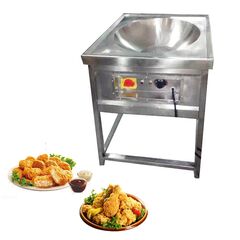STAINLESS STEEL 25 LTR ELECTRIC KADAI WITH STAND 28 INCH
