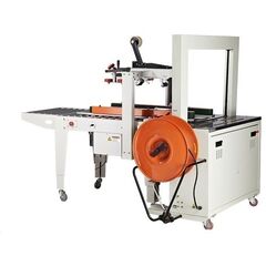 SEMI-AUTOMATIC CARTOON SEALER AND STRAPPING MACHINE