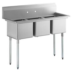 COMMERCIAL STAINLESS STEEL TRIPLE SINK UNIT