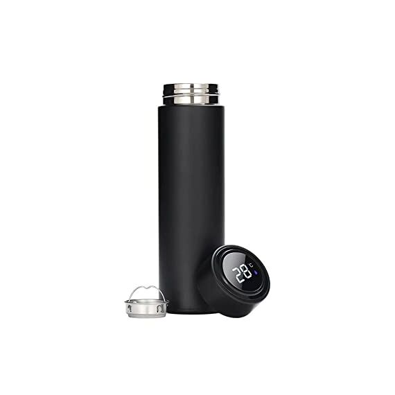 STAINLESS STEEL SPORTS WATER BOTTLE WITH LED TEMPERATURE DISPLAY
