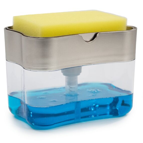2 IN 1 SOAP PUMP PLASTIC DISPENSER FOR DISHWASHER LIQUID HOLDER