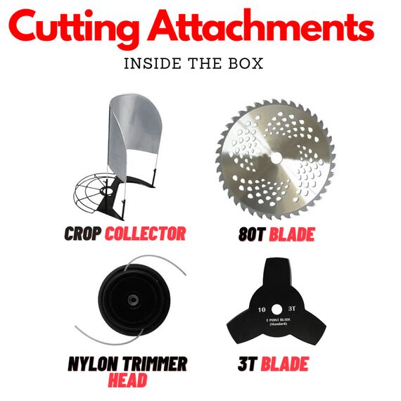 KISTON 4 STROKE BRUSH CUTTER, 139F, 35 CC, SIDEPACK WITH ATTACHMENT