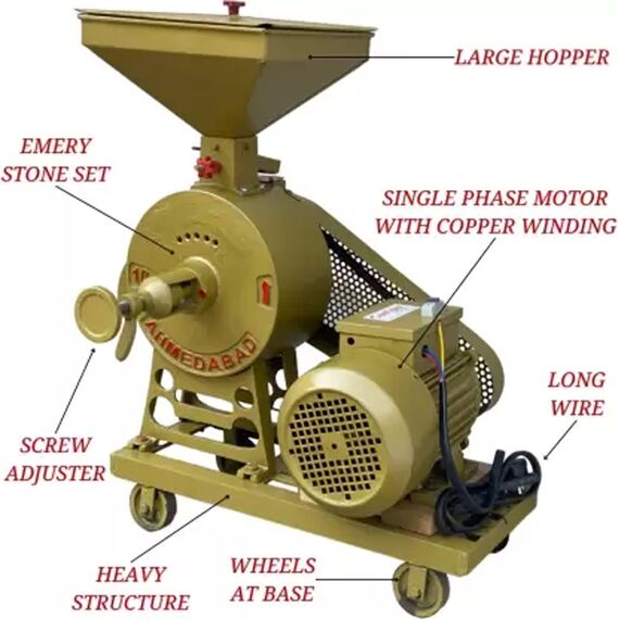 STONE TYPE 10 INCH ATTA CHAKKI WITH 1.5 HP MOTOR