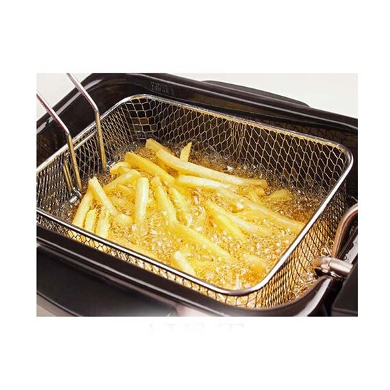 STAINLESS STEEL DOUBLE TANK DEEP FRYER ELECTRIC & GAS OPERATED WITH STAND, 5+5 LITERS