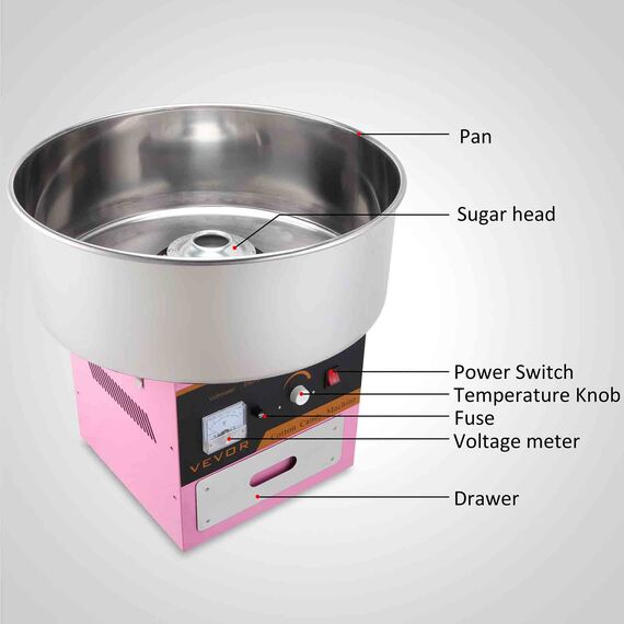 COMMERCIAL ELECTRIC COTTON CANDY MAKER MACHINE WITH 0.75 HP MOTOR