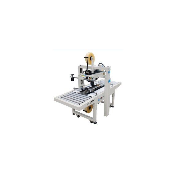 SEMI-AUTOMATIC CARTOON SEALER MACHINER, TOP & BOTTOM BELT