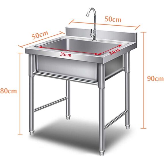 COMMERCIAL STAINLESS STEEL SINGLE SINK UNIT