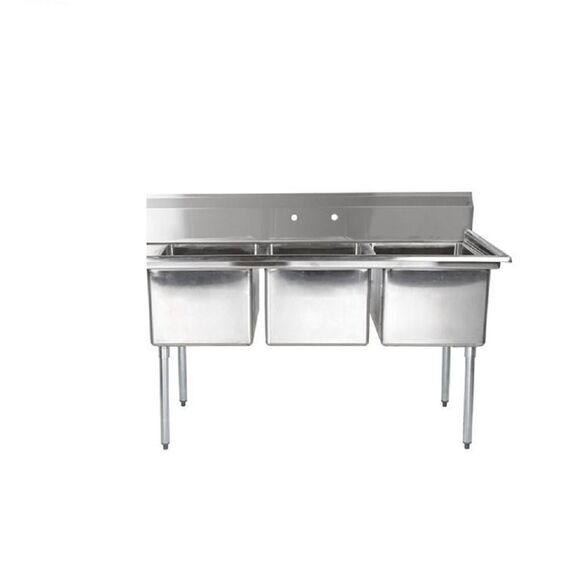 COMMERCIAL STAINLESS STEEL TRIPLE SINK UNIT