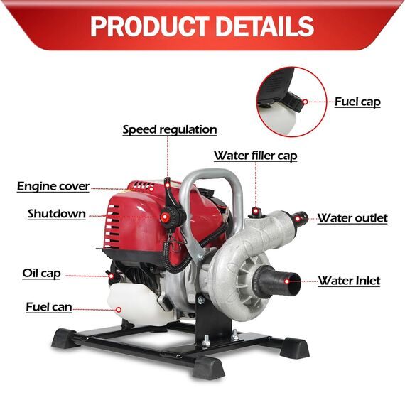 NEPTUNE NPP-1.5 HEAVY DUTY PETROL WATER PUMP 1.5 INCH 2 STROKE