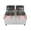 STAINLESS STEEL DOUBLE TANK DEEP FRYER ELECTRIC & GAS OPERATED WITH STAND, 5+5 LITERS
