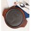 WOOD & CAST IRON ROUND SIZZLER PLATE, 6 INCH (PACK OF 4)