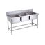 COMMERCIAL STAINLESS STEEL TRIPLE SINK UNIT