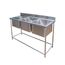 COMMERCIAL STAINLESS STEEL TRIPLE SINK UNIT